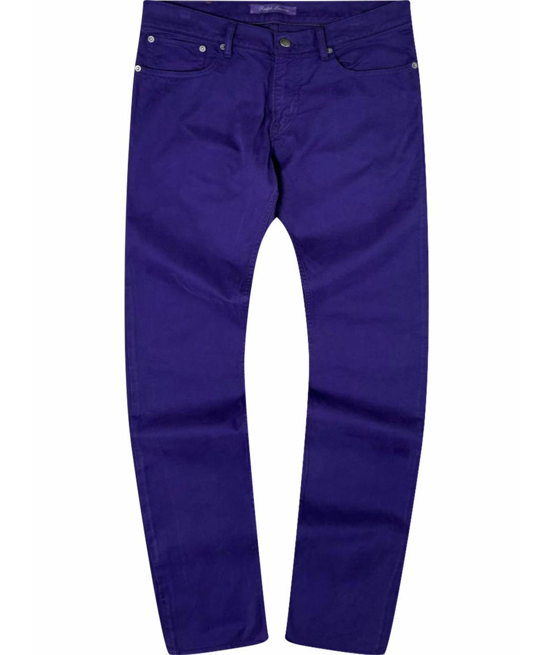 RALPH LAUREN PURPLE LABEL Фиолетовые хлопко-эластановые джинсы скинни, фото 1