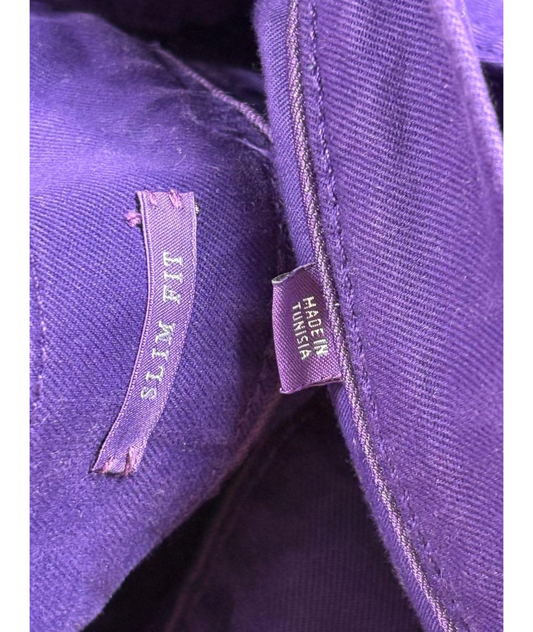 RALPH LAUREN PURPLE LABEL Фиолетовые хлопко-эластановые джинсы скинни, фото 6