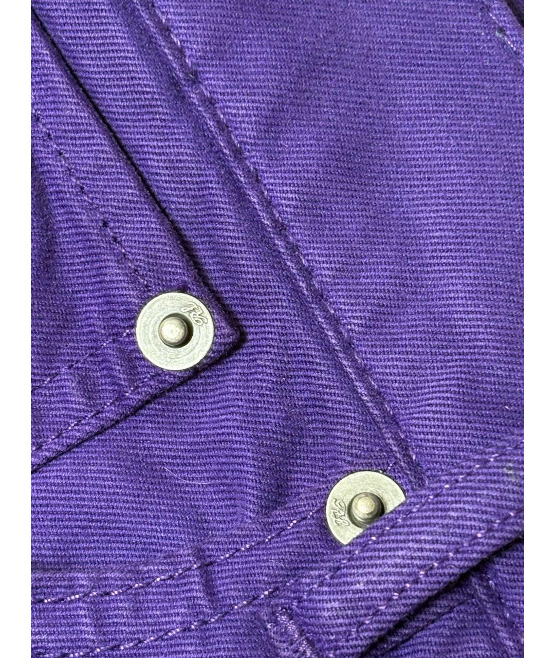 RALPH LAUREN PURPLE LABEL Фиолетовые хлопко-эластановые джинсы скинни, фото 5