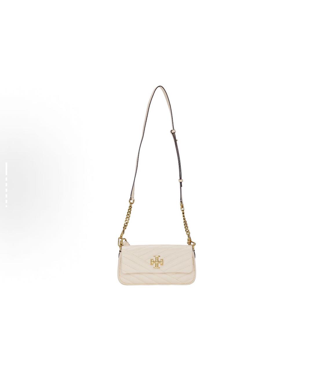 TORY BURCH Белая кожаная сумка через плечо, фото 2