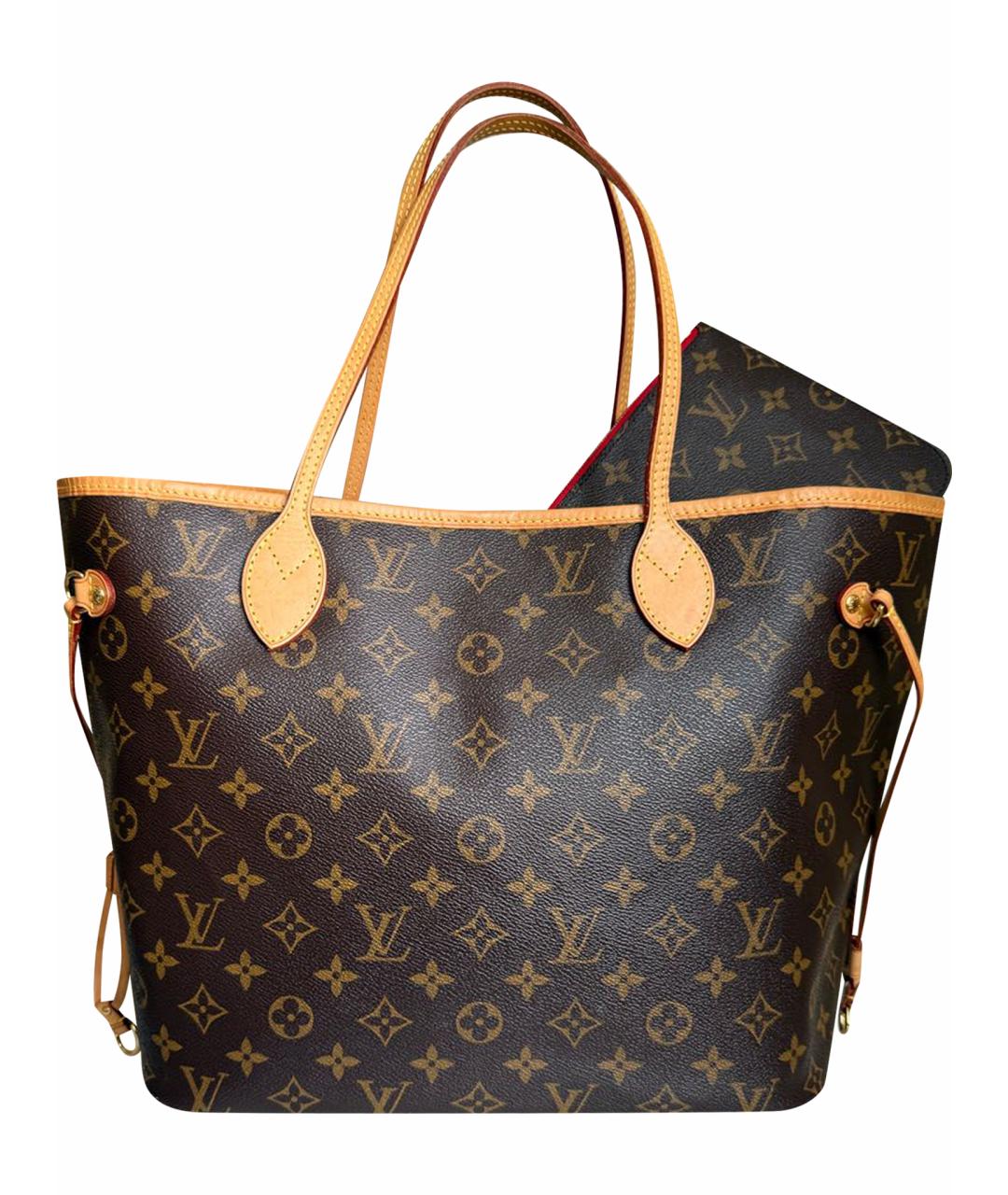 LOUIS VUITTON Коричневая кожаная сумка тоут, фото 1