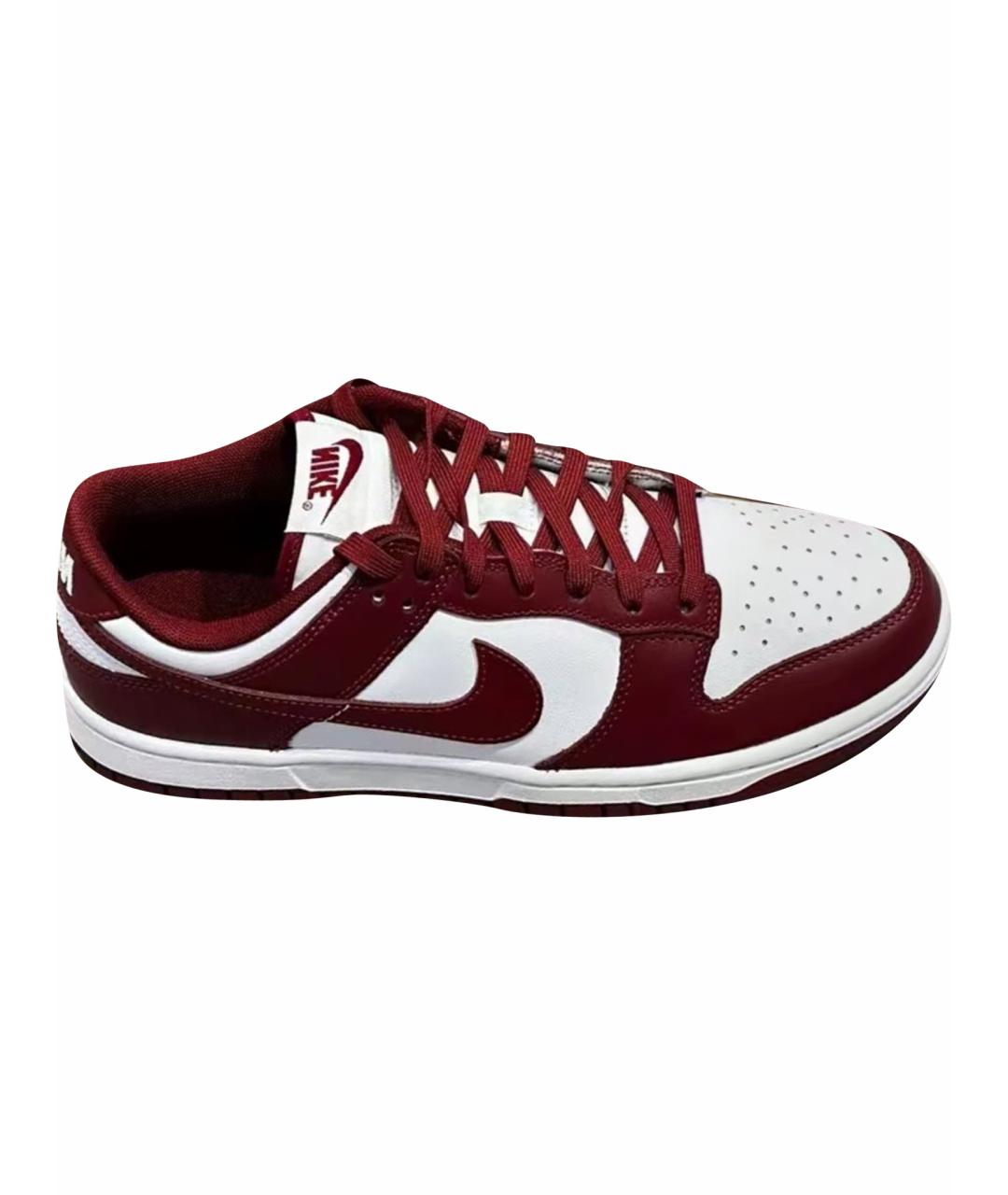 NIKE Бордовые кожаные низкие кроссовки / кеды, фото 1