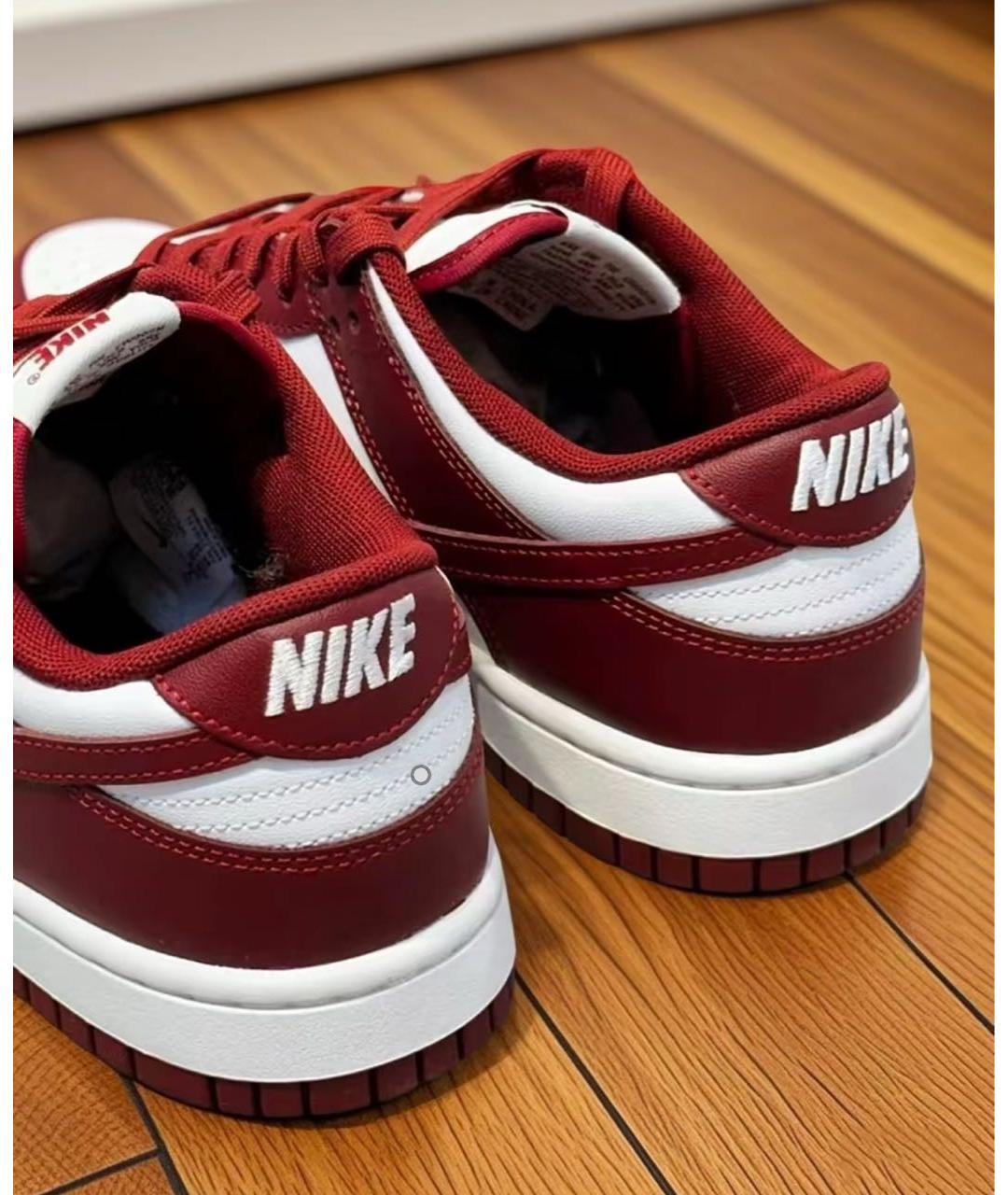 NIKE Бордовые кожаные низкие кроссовки / кеды, фото 4