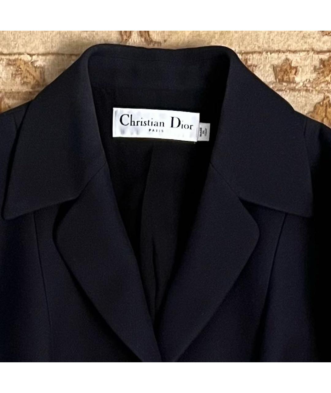 CHRISTIAN DIOR Черный шерстяной жакет/пиджак, фото 3