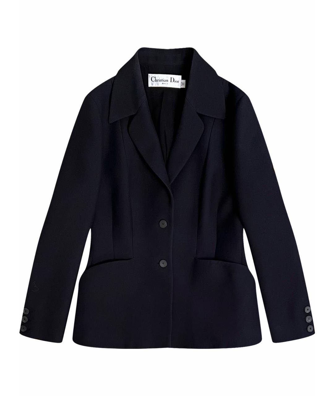 CHRISTIAN DIOR Черный шерстяной жакет/пиджак, фото 1