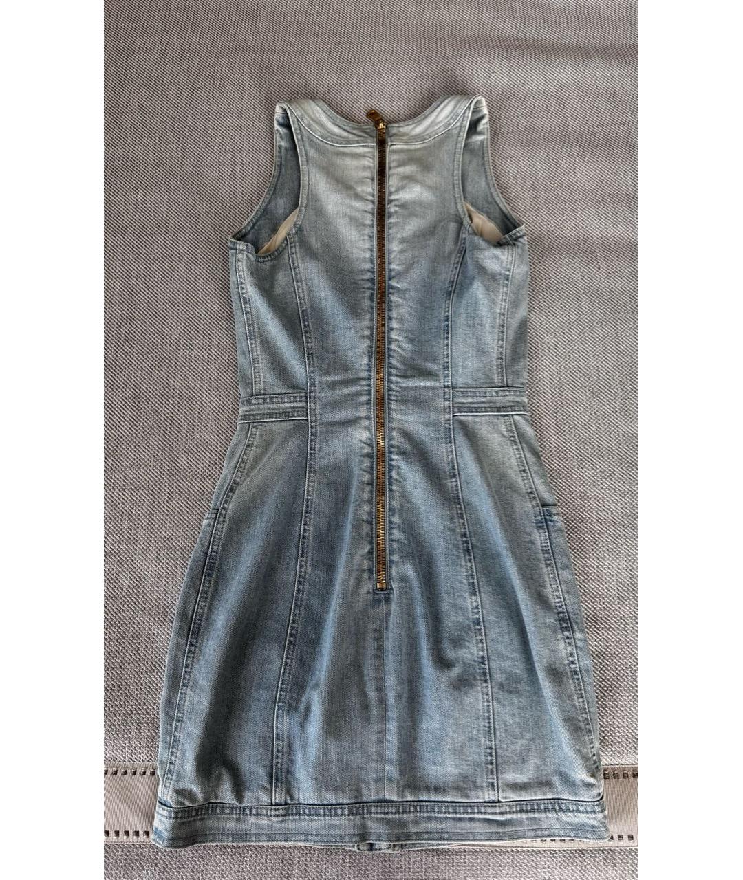 BALMAIN Голубое деним повседневное платье, фото 2