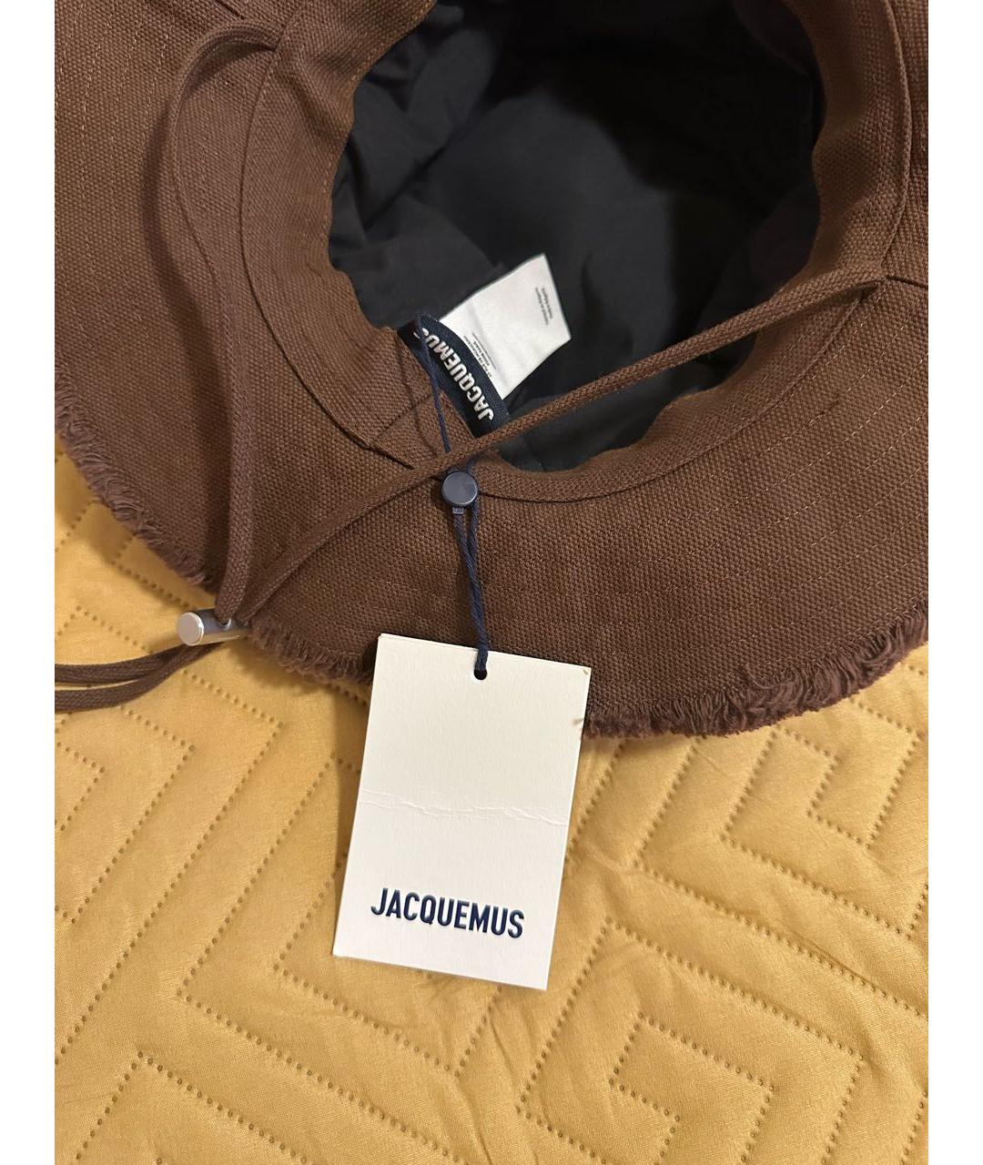 JACQUEMUS Коричневая хлопковая панама, фото 5