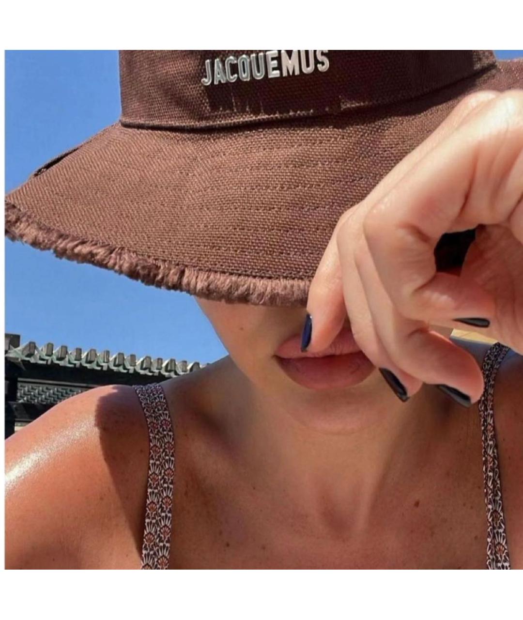 JACQUEMUS Коричневая хлопковая панама, фото 7