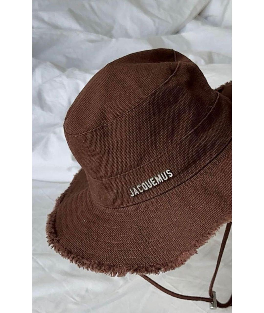 JACQUEMUS Коричневая хлопковая панама, фото 3