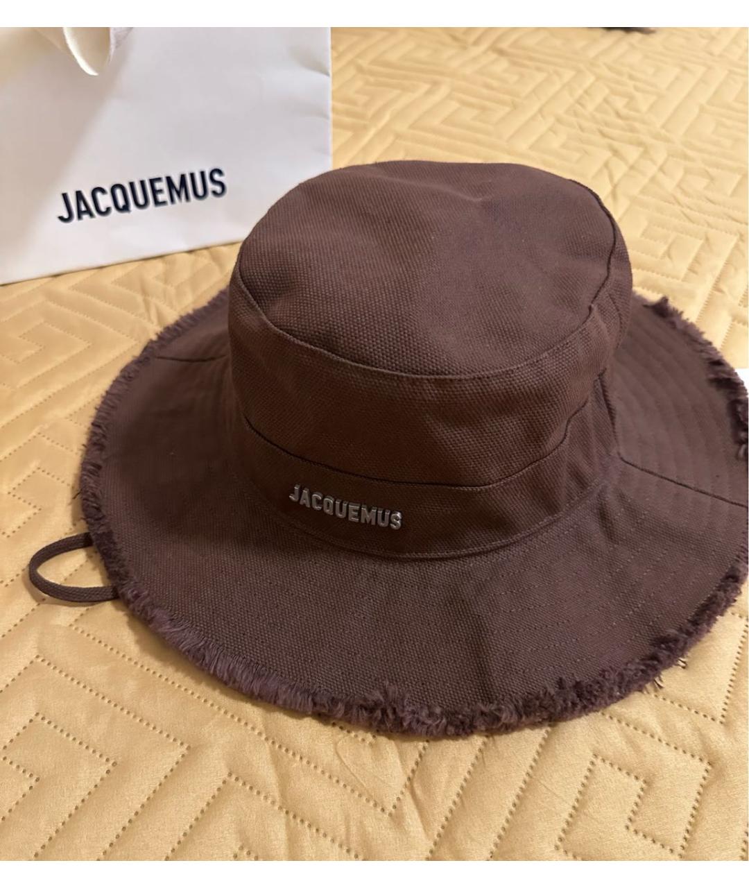 JACQUEMUS Коричневая хлопковая панама, фото 2
