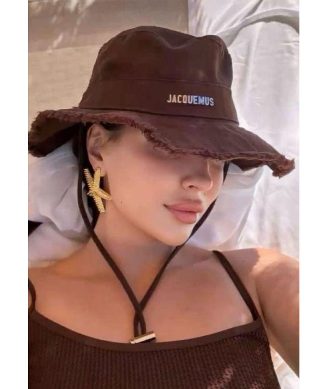 JACQUEMUS Коричневая хлопковая панама, фото 6