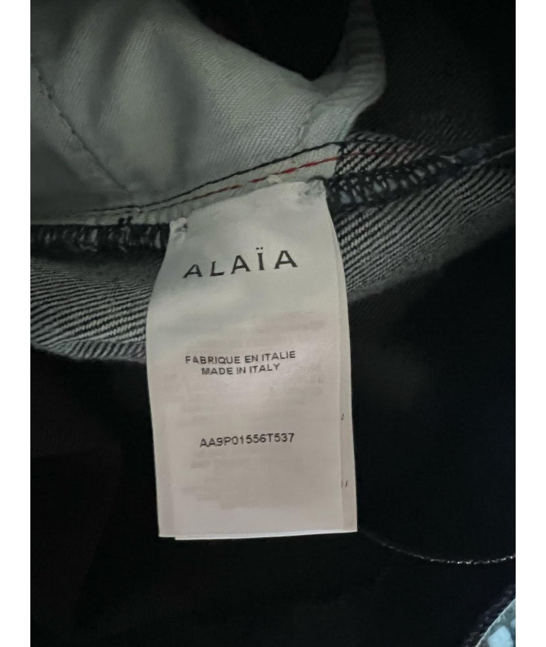 ALAIA Темно-синие хлопковые прямые джинсы, фото 4