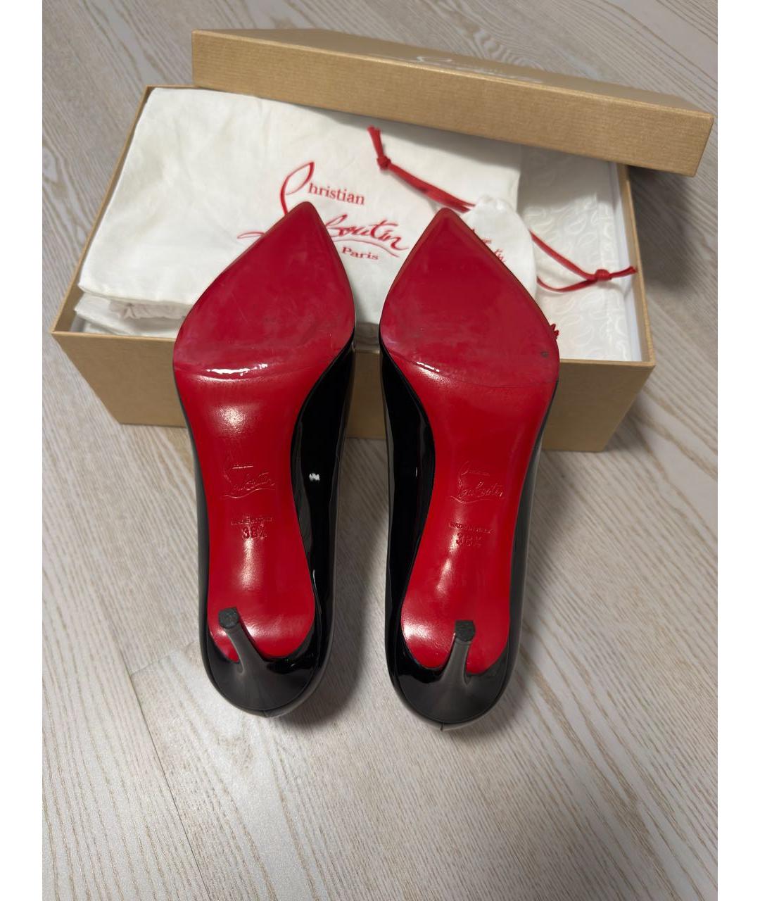 CHRISTIAN LOUBOUTIN Черные туфли из лакированной кожи, фото 6