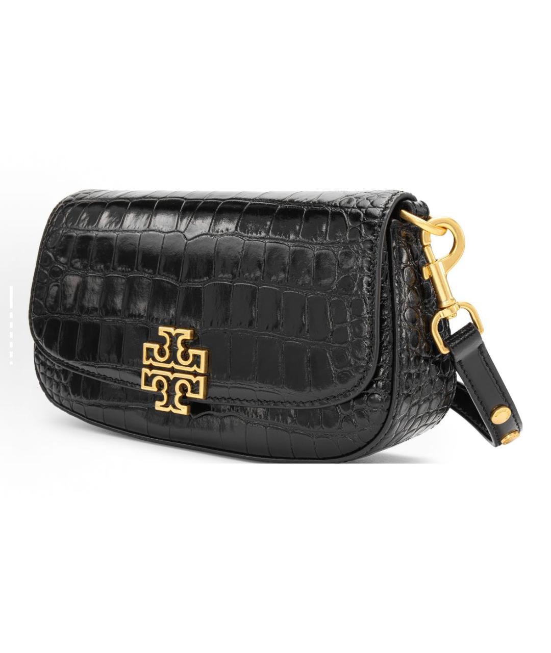 TORY BURCH Черная кожаная сумка тоут, фото 2