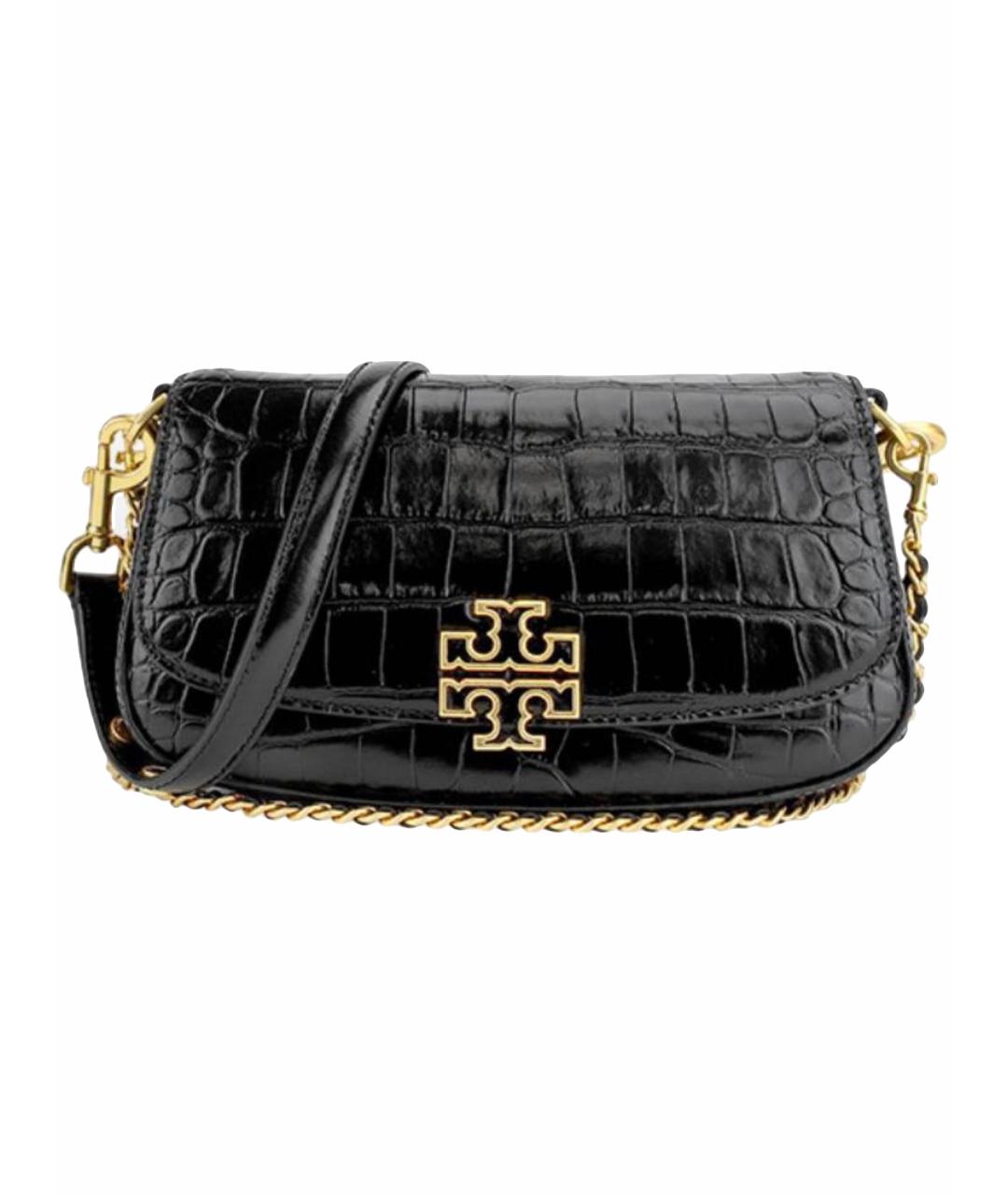 TORY BURCH Черная кожаная сумка тоут, фото 1