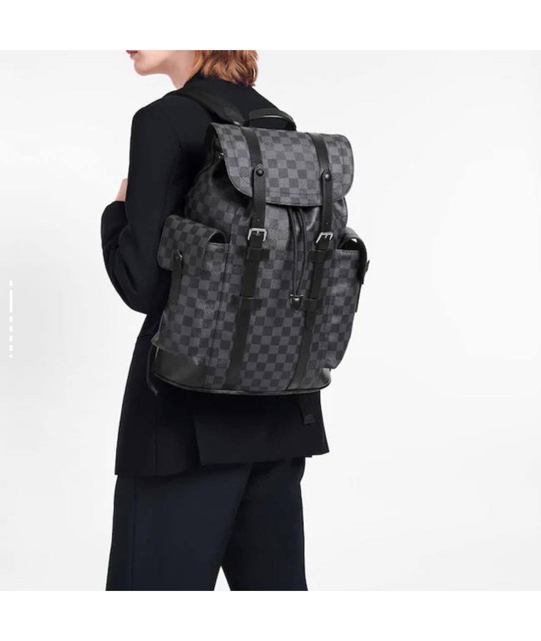LOUIS VUITTON Антрацитовый рюкзак, фото 4