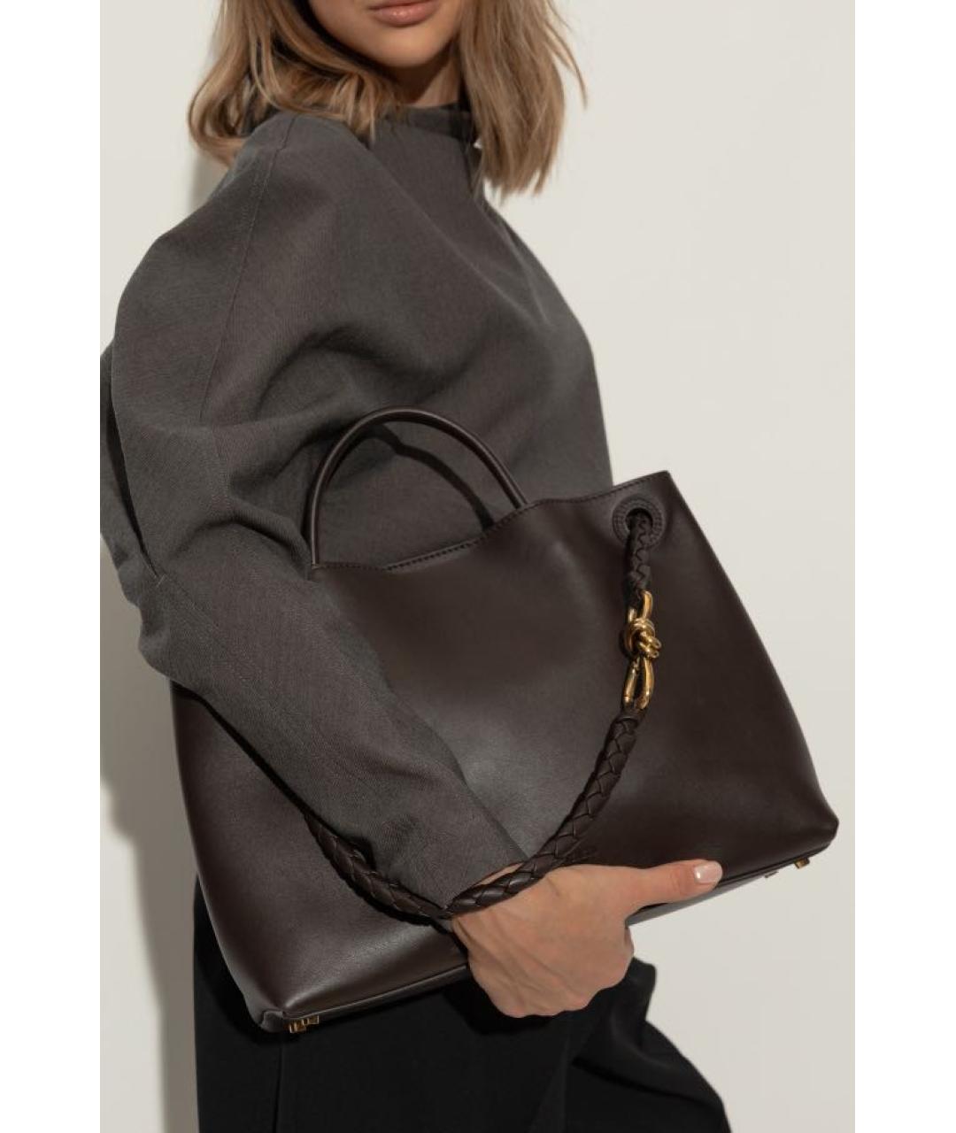 BOTTEGA VENETA Коричневая кожаная сумка через плечо, фото 7