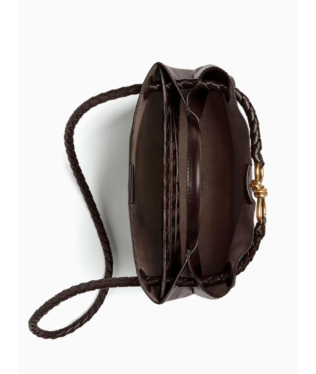 BOTTEGA VENETA Коричневая кожаная сумка через плечо, фото 5