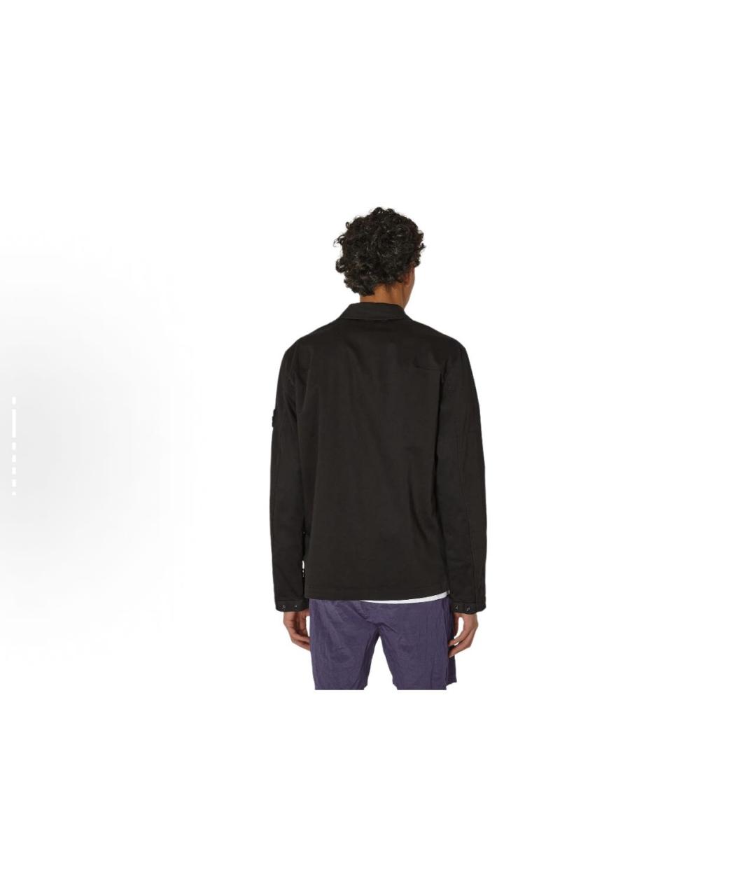STONE ISLAND Черная хлопковая куртка, фото 3