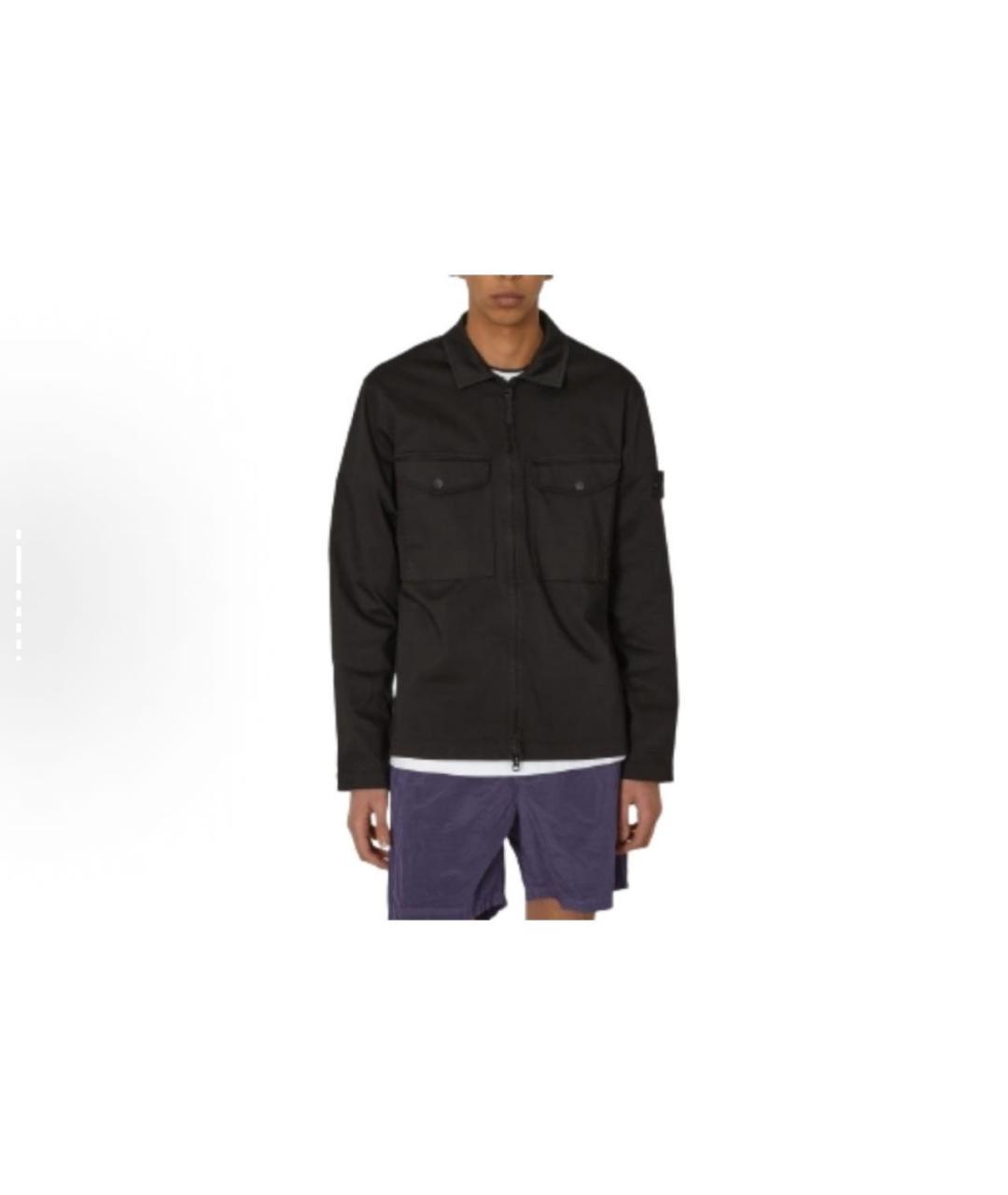 STONE ISLAND Черная хлопковая куртка, фото 4
