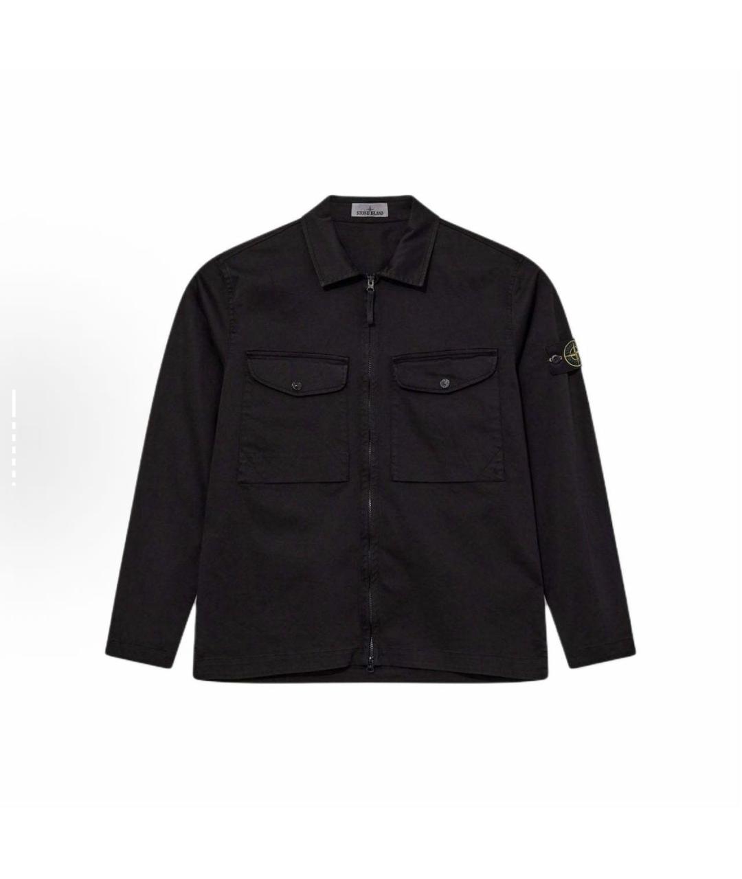 STONE ISLAND Черная хлопковая куртка, фото 5