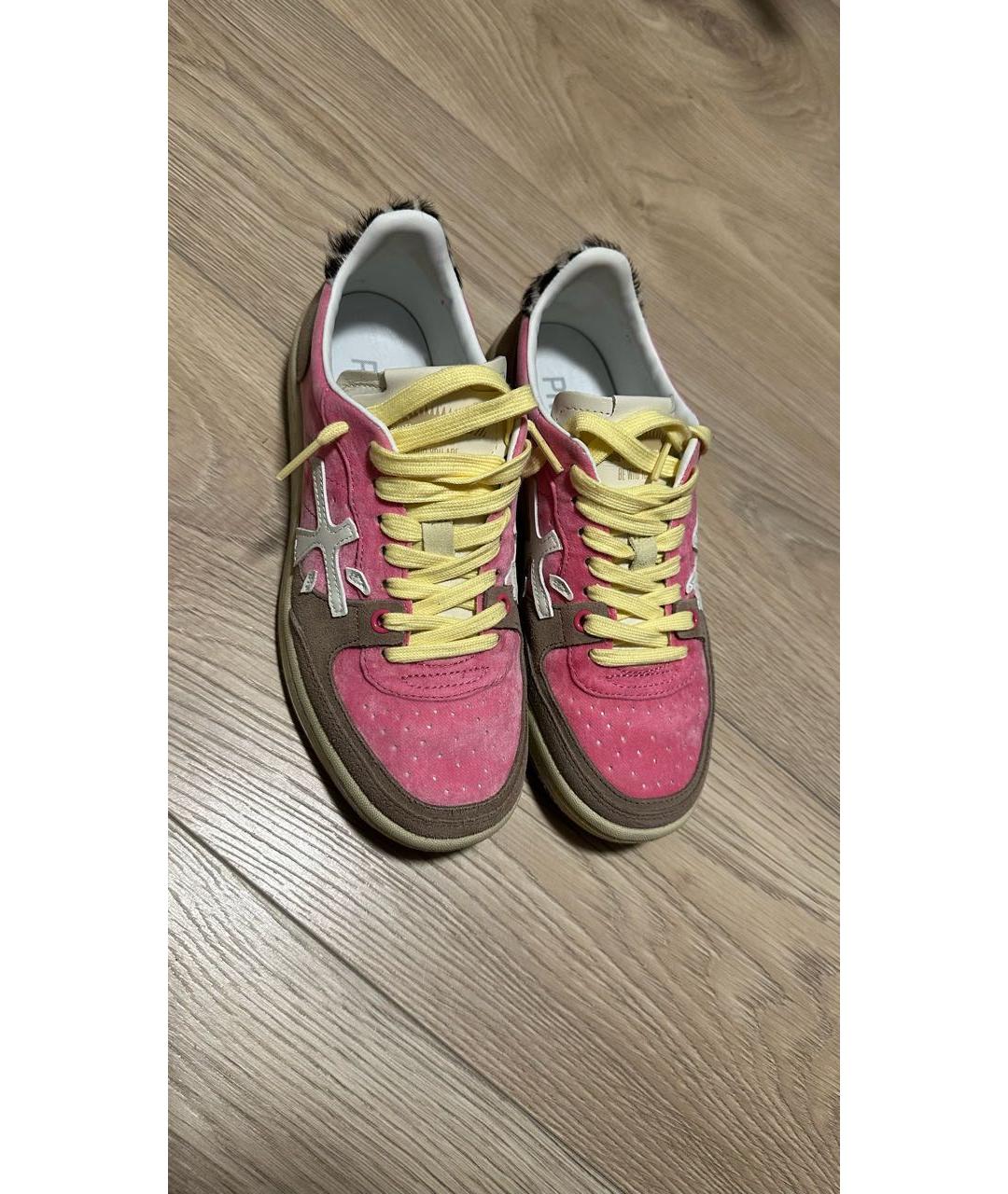 PREMIATA Розовые кожаные кеды, фото 2