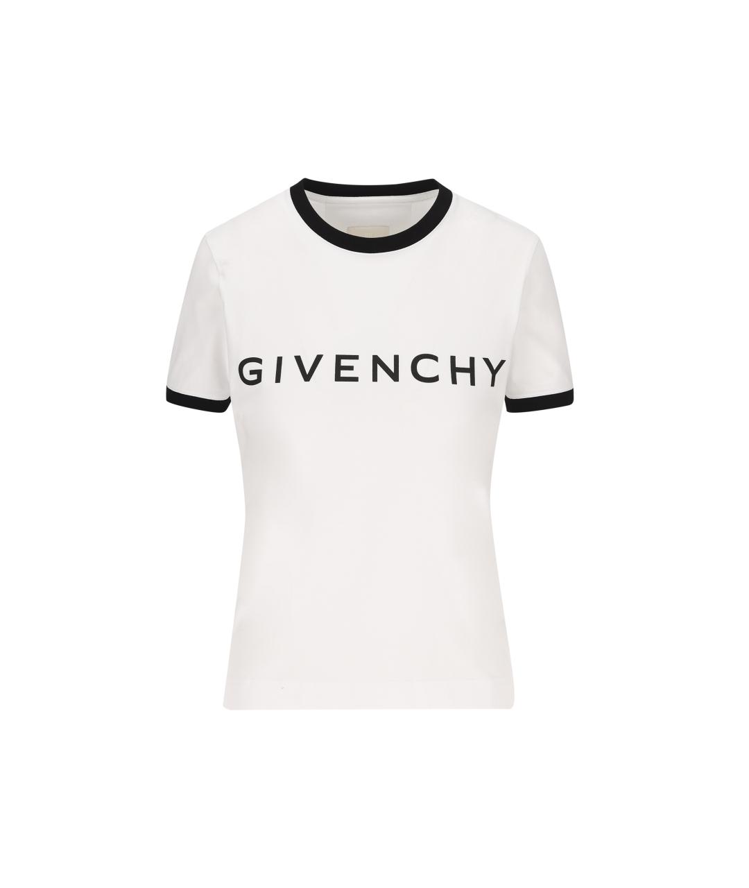 GIVENCHY Белая хлопко-эластановая футболка, фото 4