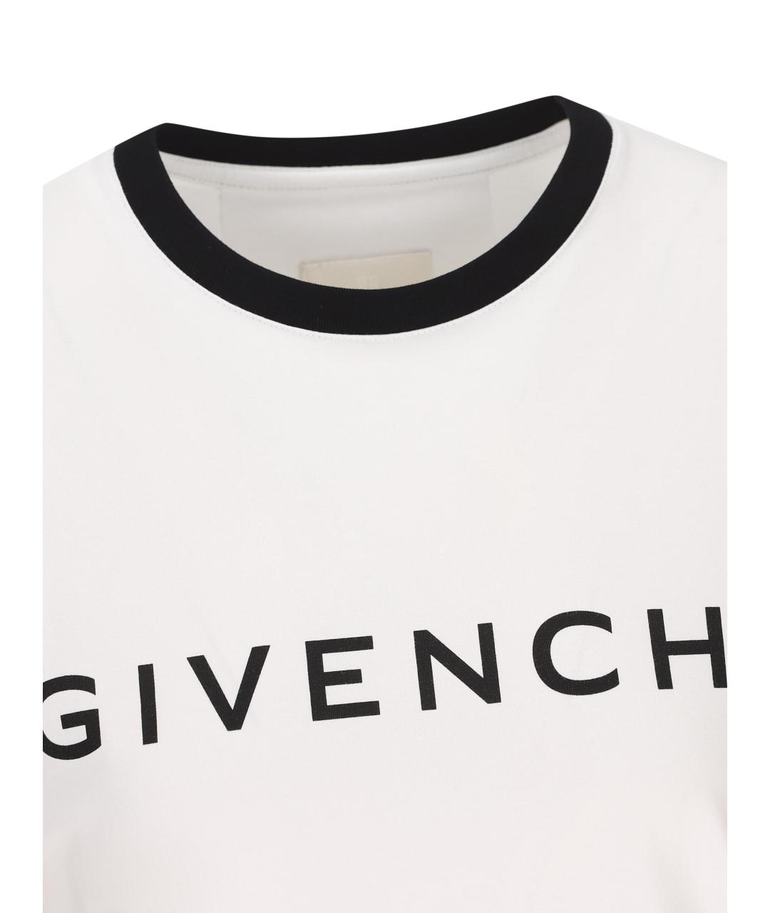 GIVENCHY Белая хлопко-эластановая футболка, фото 3