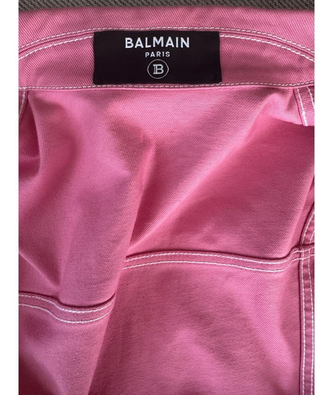 BALMAIN Розовый деним жакет/пиджак, фото 3