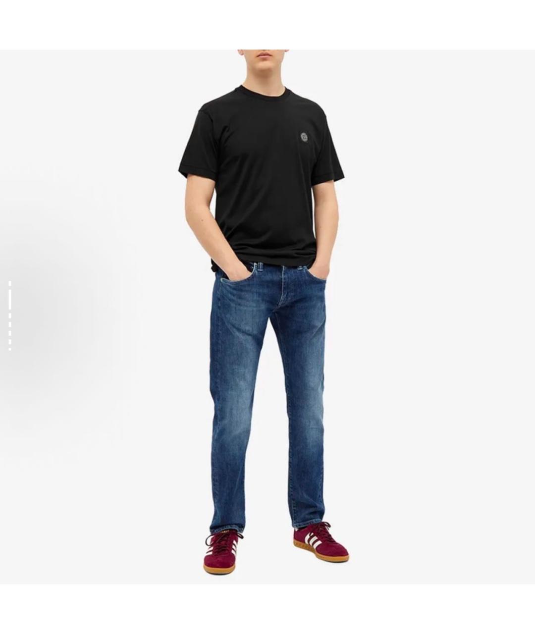 STONE ISLAND Черная хлопковая футболка, фото 4