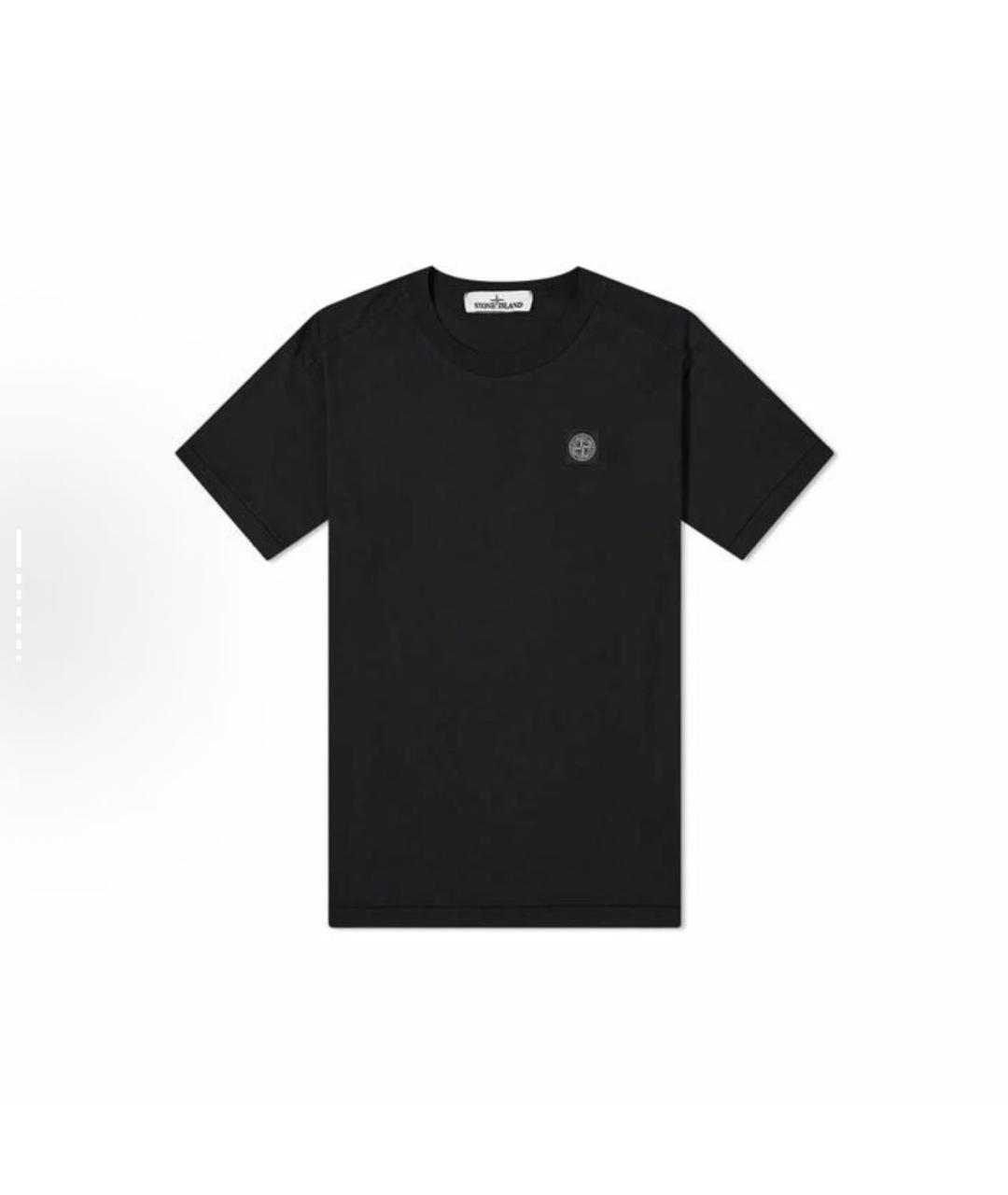 STONE ISLAND Черная хлопковая футболка, фото 5