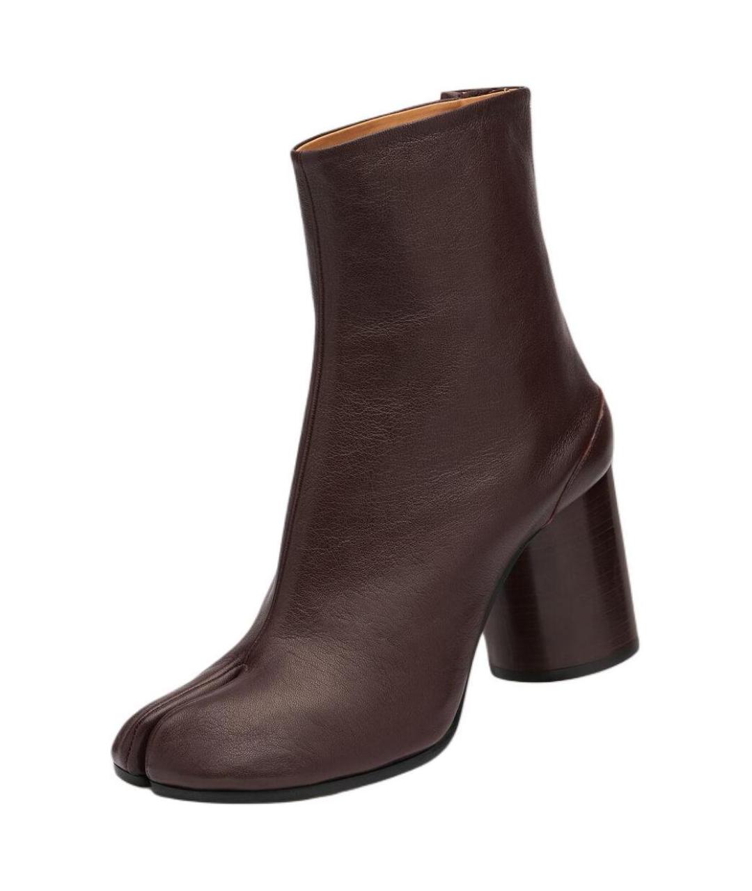 MAISON MARGIELA Коричневые кожаные ботильоны, фото 3