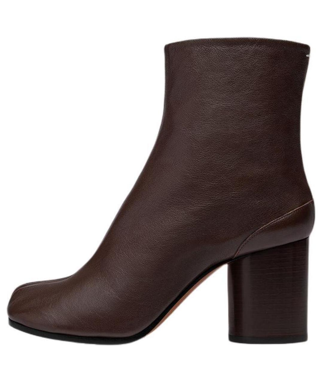 MAISON MARGIELA Коричневые кожаные ботильоны, фото 2
