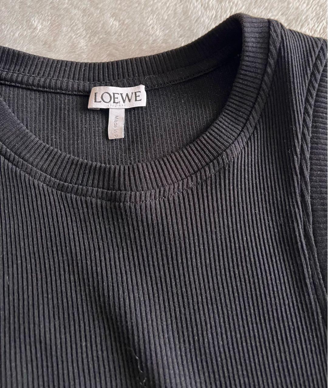 LOEWE Черная хлопковая майка, фото 4