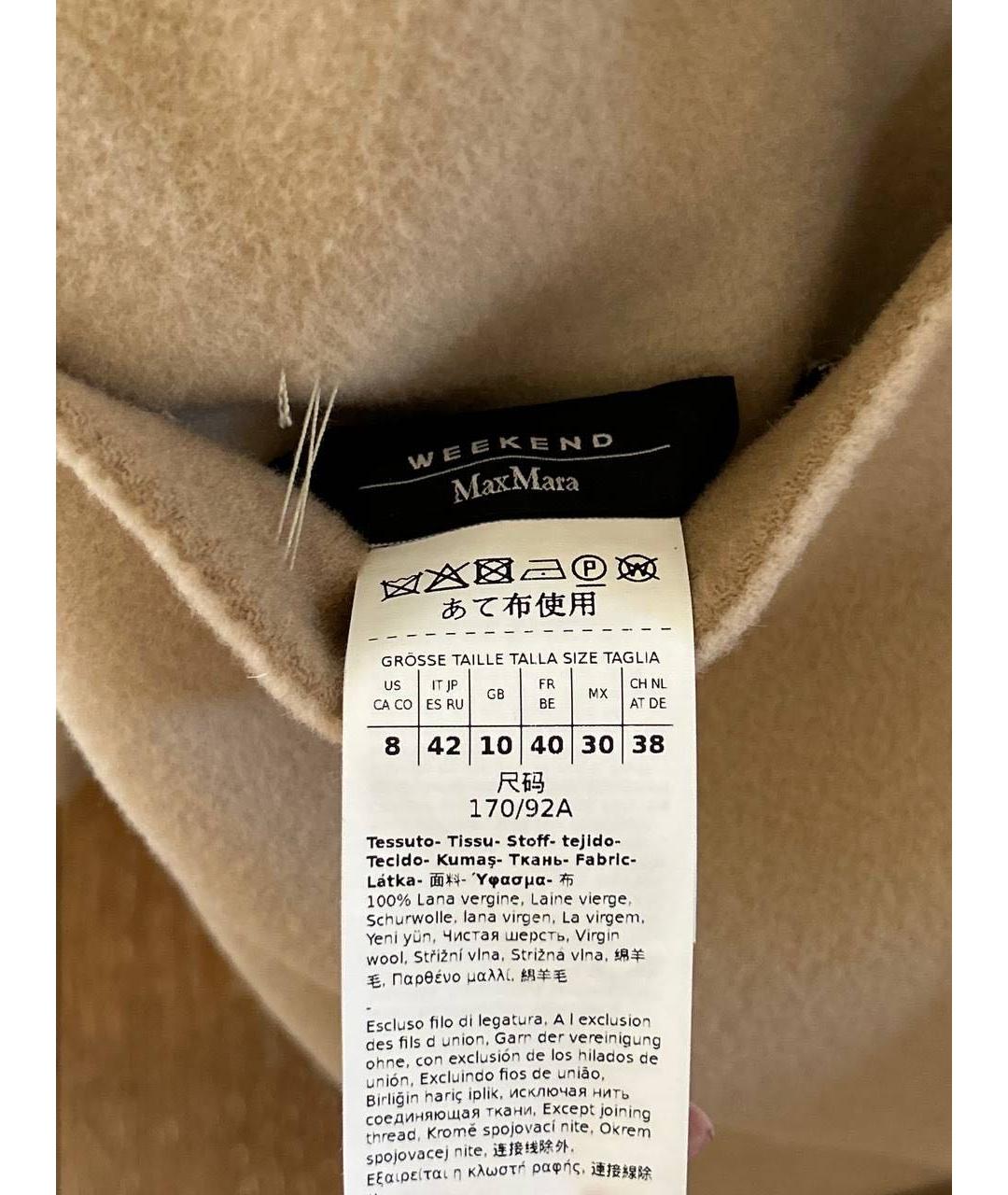 MAX MARA Бежевое шерстяное пальто, фото 4