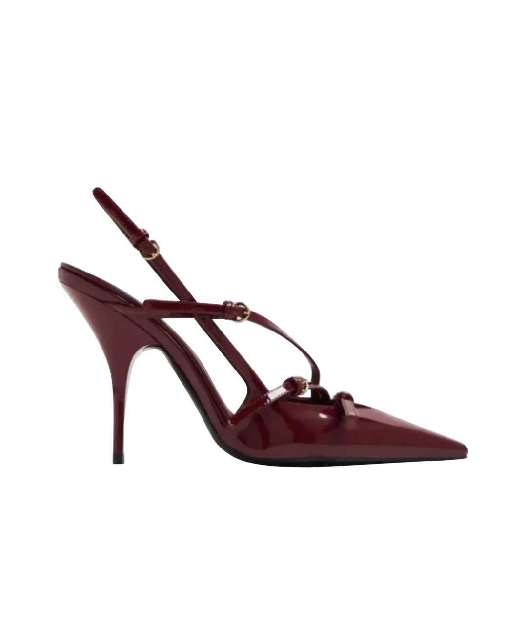 MIU MIU Бордовые кожаные туфли, фото 1