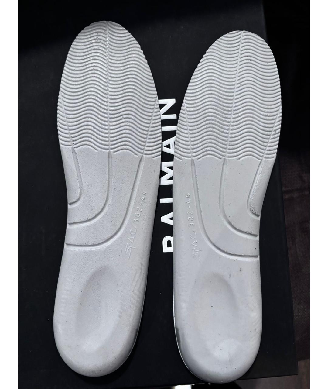 BALMAIN Белые кожаные низкие кроссовки / кеды, фото 9