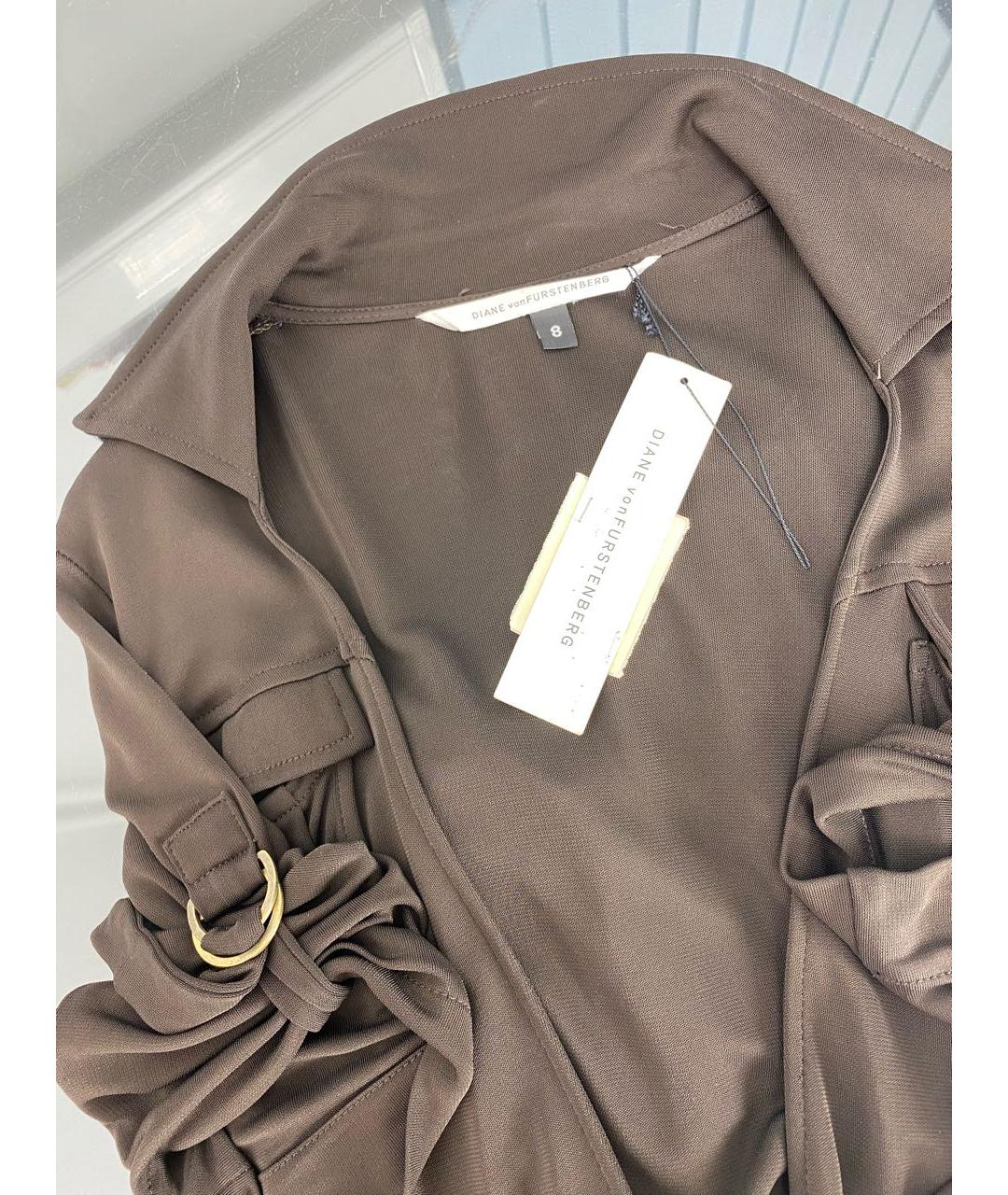 DIANE VON FURSTENBERG Коричневое вискозное повседневное платье, фото 3