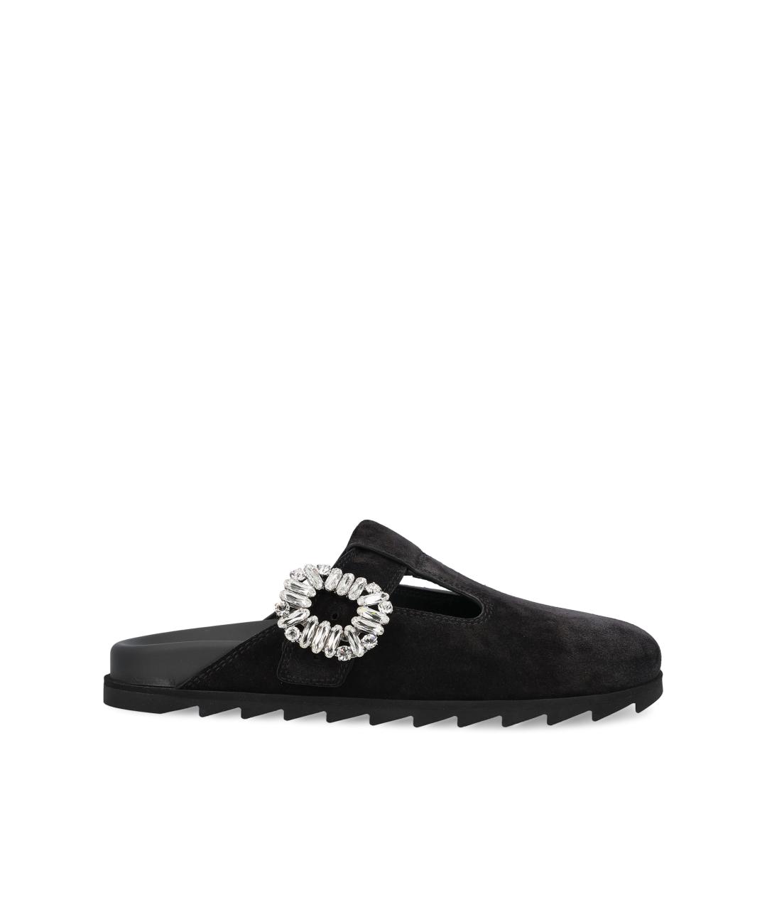 ROGER VIVIER Черные замшевые сабо, фото 1