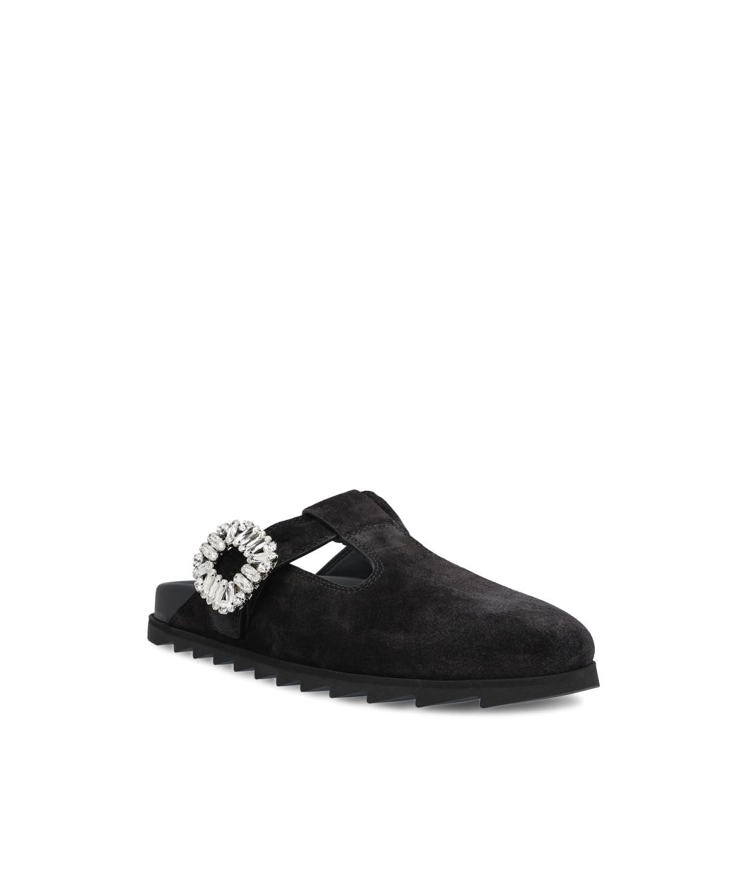 ROGER VIVIER Черные замшевые сабо, фото 2