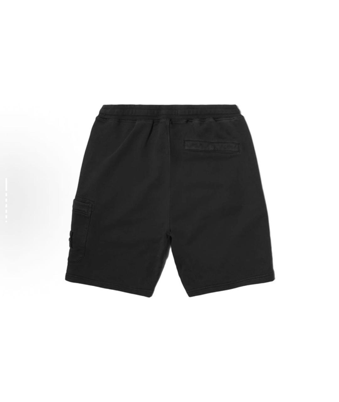 STONE ISLAND Черные хлопковые шорты, фото 2