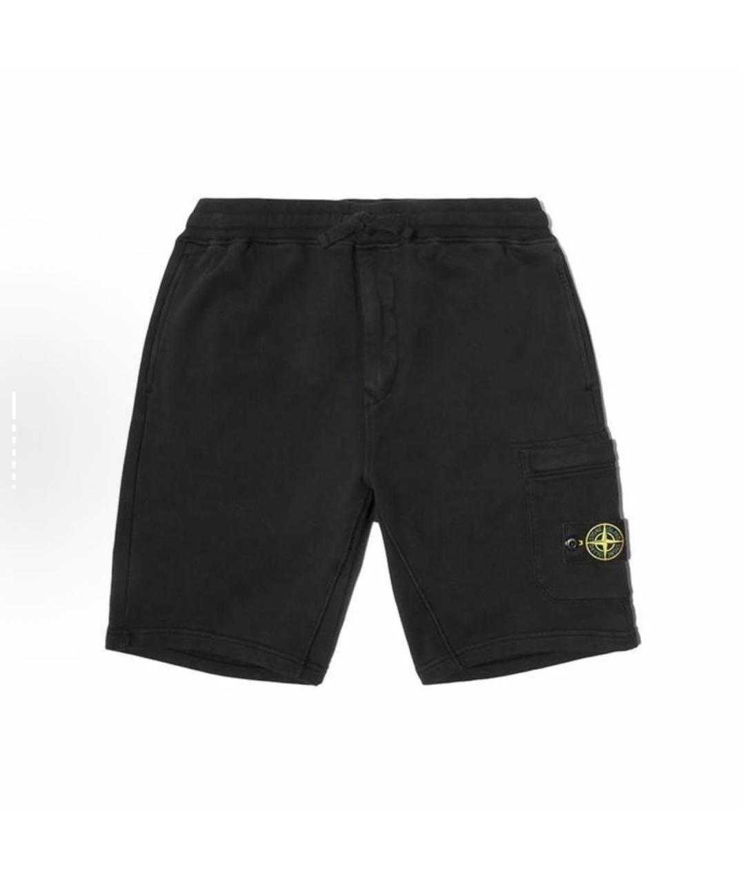 STONE ISLAND Черные хлопковые шорты, фото 7