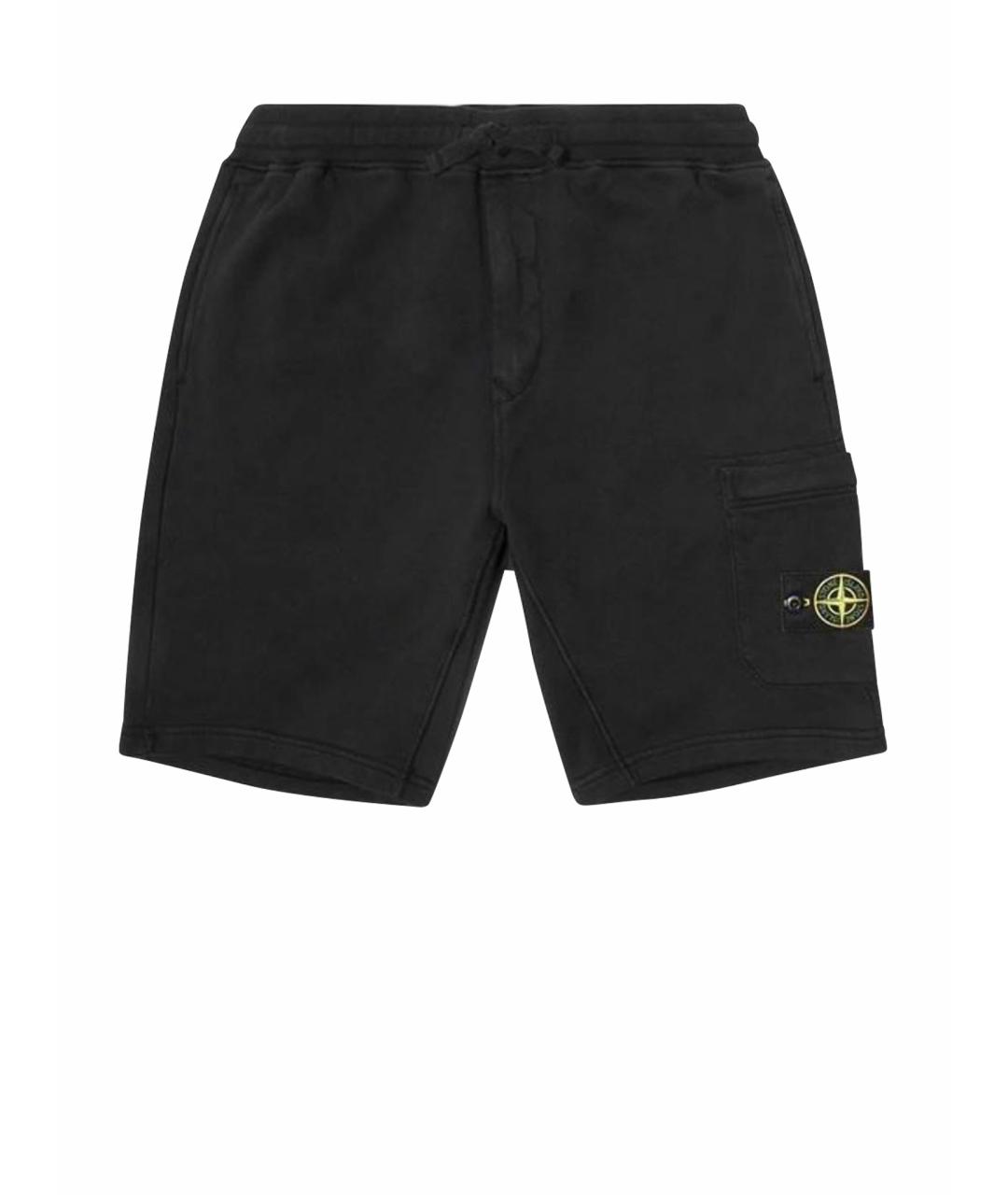 STONE ISLAND Черные хлопковые шорты, фото 1