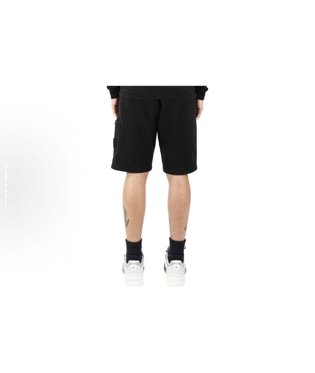 STONE ISLAND Черные хлопковые шорты, фото 3