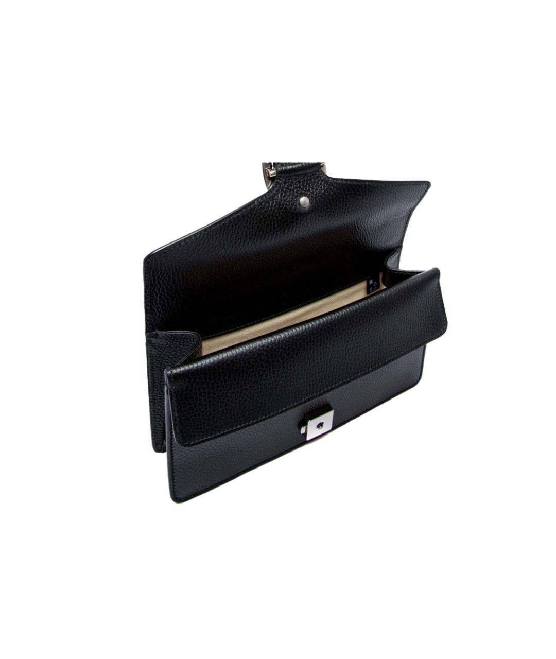 GUCCI Черная кожаная сумка через плечо, фото 4