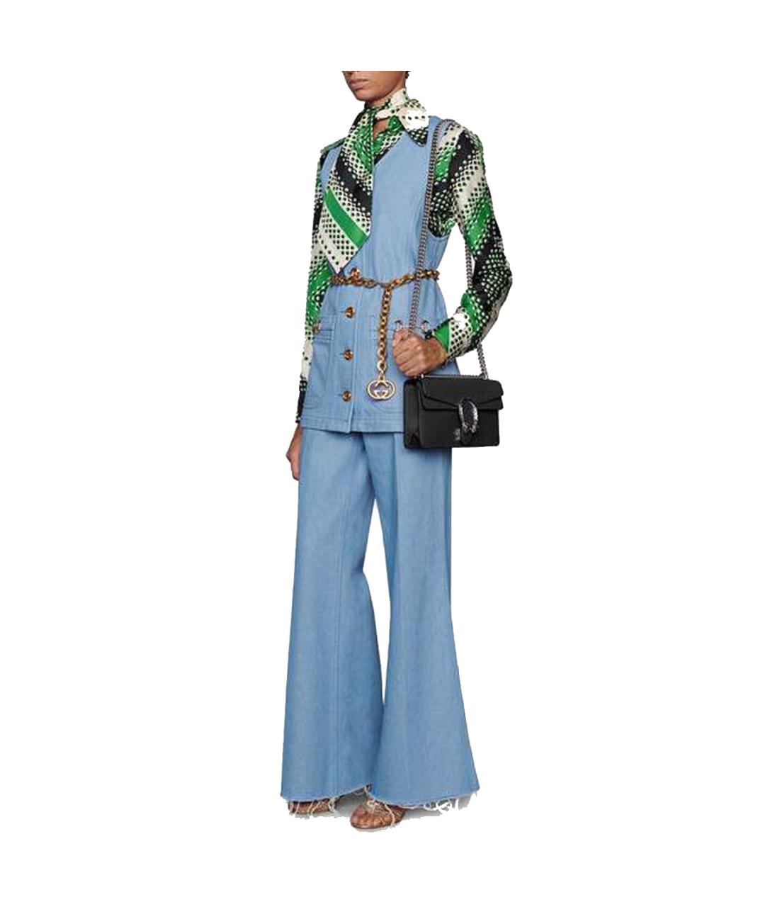 GUCCI Черная кожаная сумка через плечо, фото 6