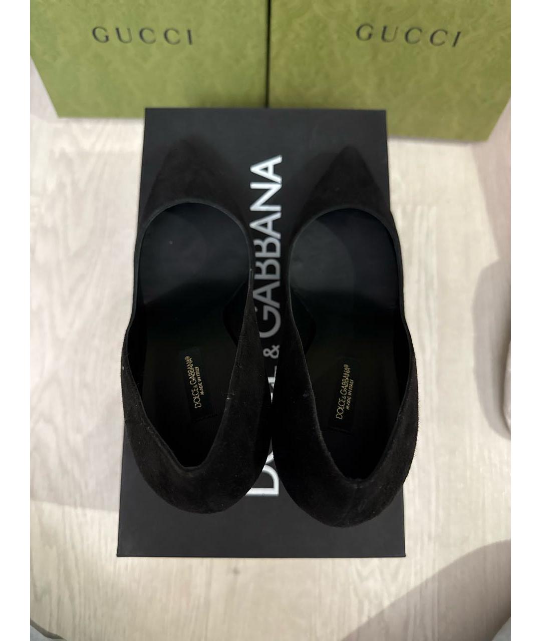 DOLCE&GABBANA Черные замшевые туфли, фото 3