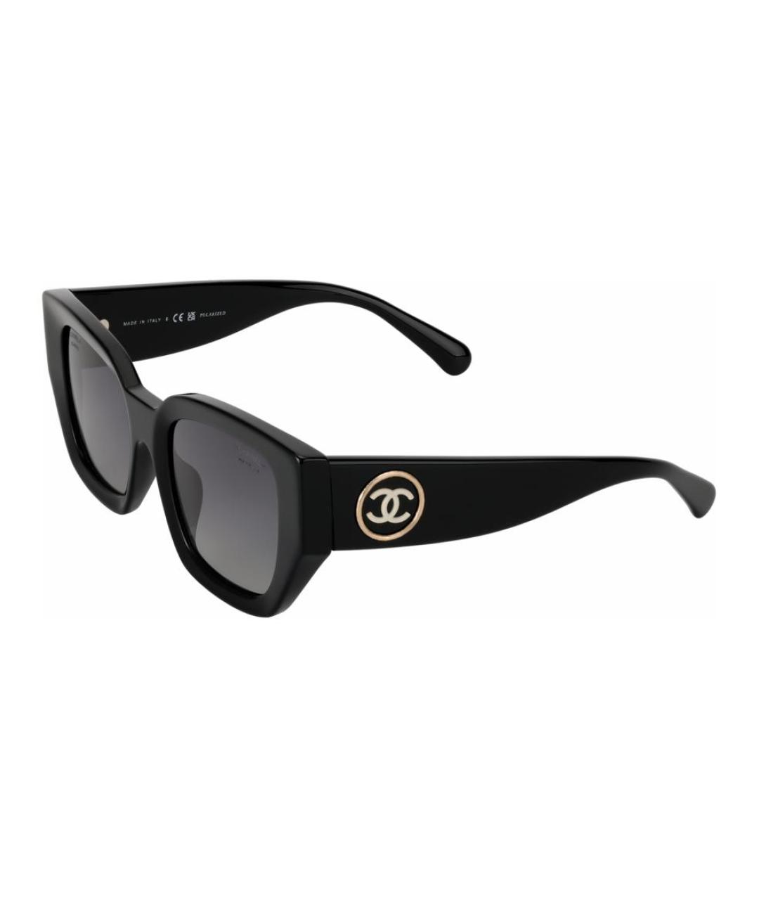 CHANEL Черные пластиковые солнцезащитные очки, фото 1