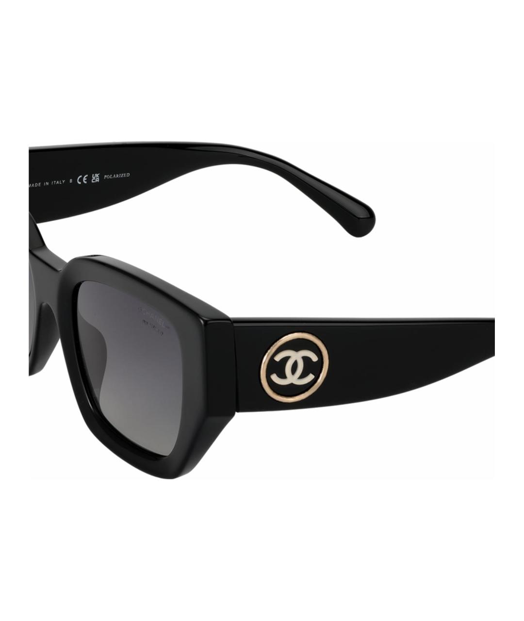 CHANEL Черные пластиковые солнцезащитные очки, фото 5