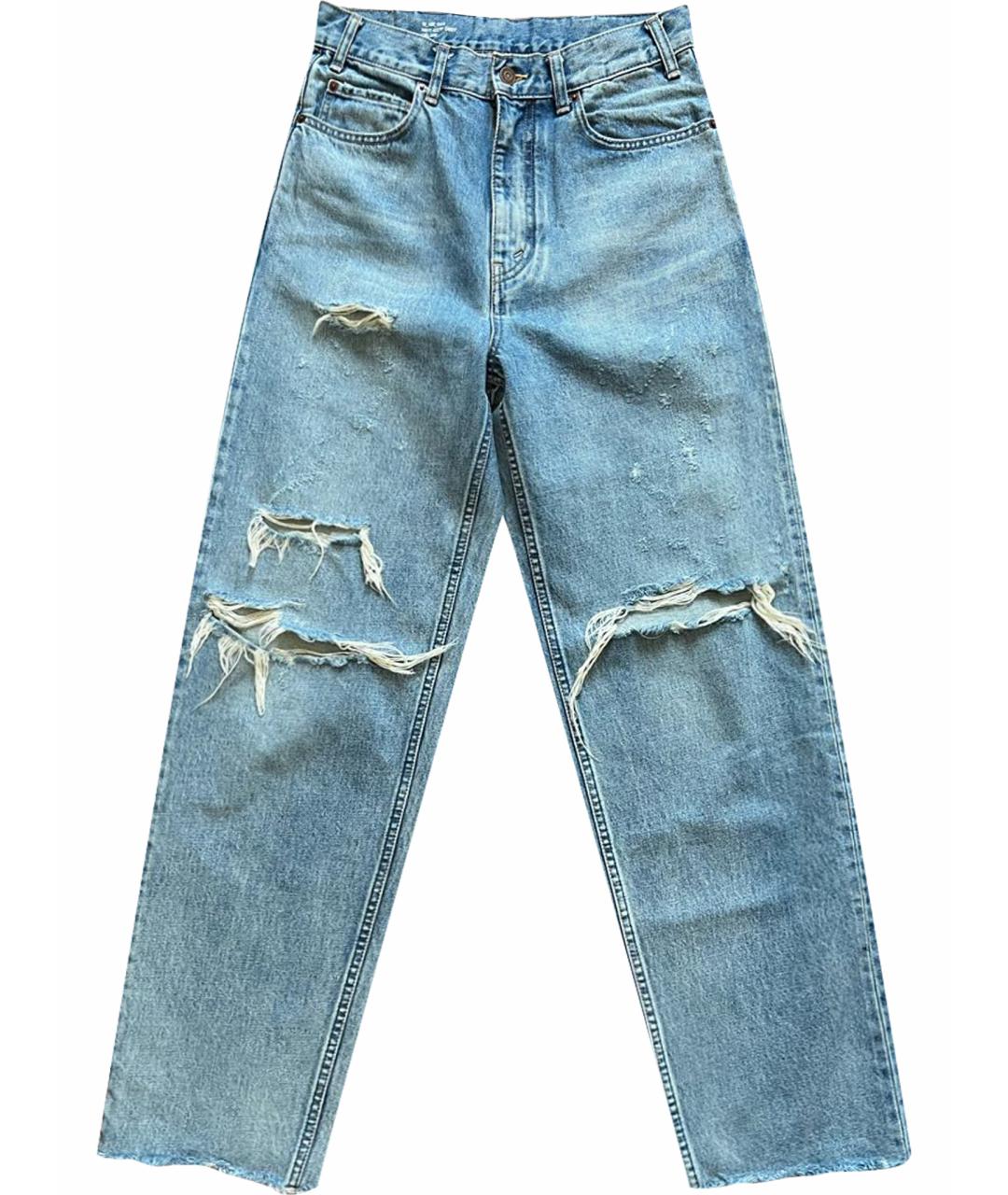 CELINE Голубые хлопковые прямые джинсы, фото 1